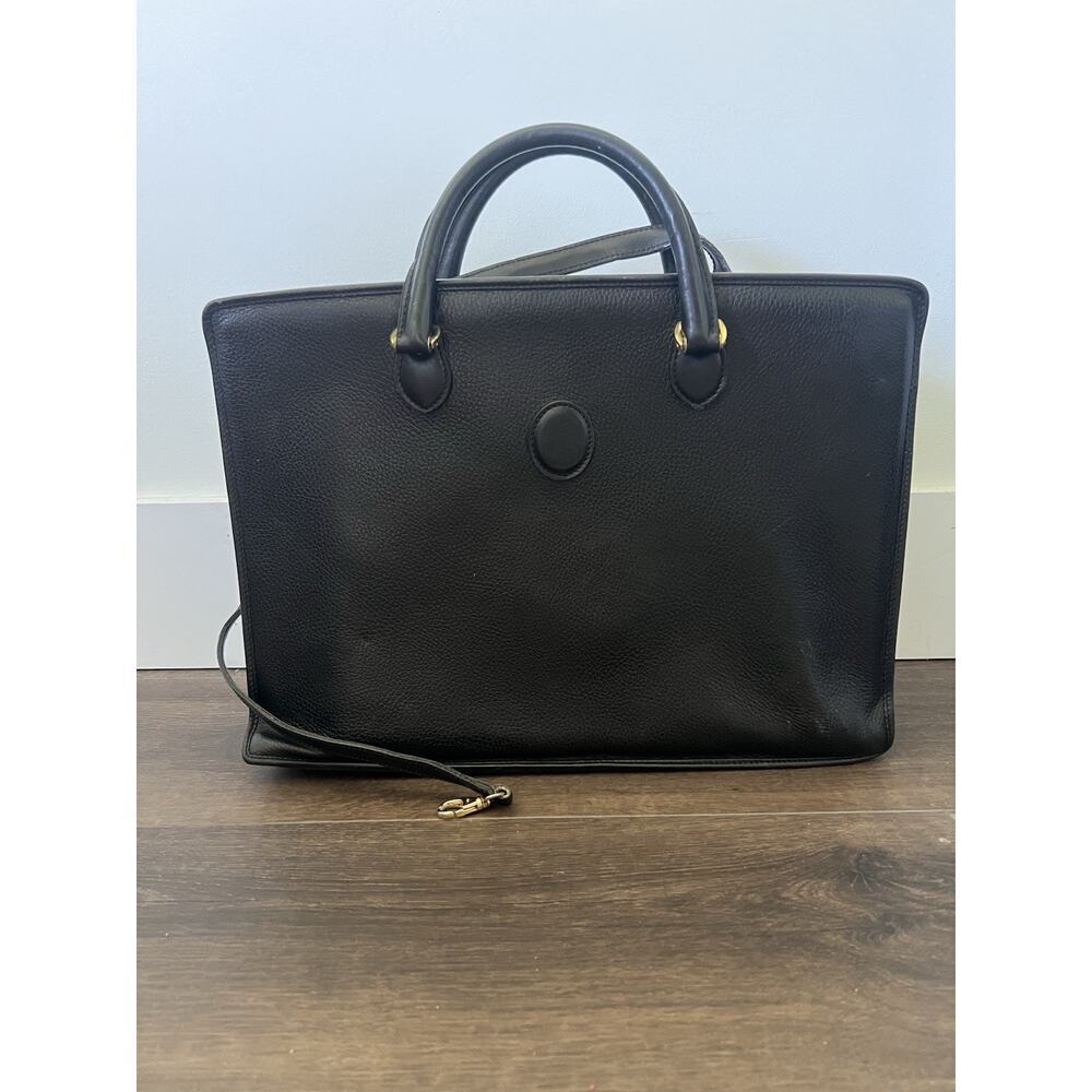 Mark Cross Vintage Leather Briefcase laptop bag Black Shoulder Bag Top Handle